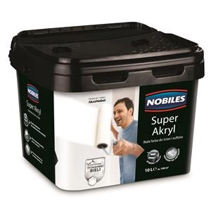 Farba do ścian i sufitów akrylowa NOBILES SUPER AKRYL Biały mat 10l