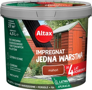 Impregnat do drewna ogrodowego ALTAX Jedna Warstwa mahoń mat 4,5l