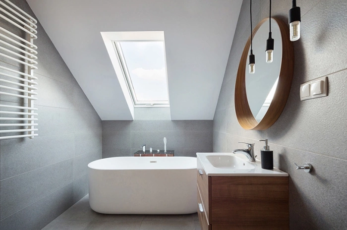 Zestaw okno dachowe FAKRO PTP-V U41 GBMX 78X118 3-szybowe + kołnierz EHV-AT RAL 7022