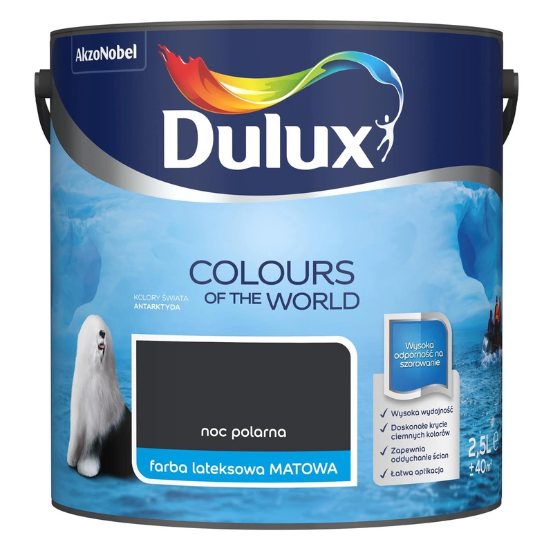 Farba do ścian i sufitów lateksowa Dulux Kolory Świata Noc Polarna mat 2,5L