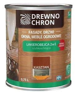 Lakierobejca do drewna DREWNOCHRON LAKIEROBEJCA 2W1 kasztan satyna 0,75l