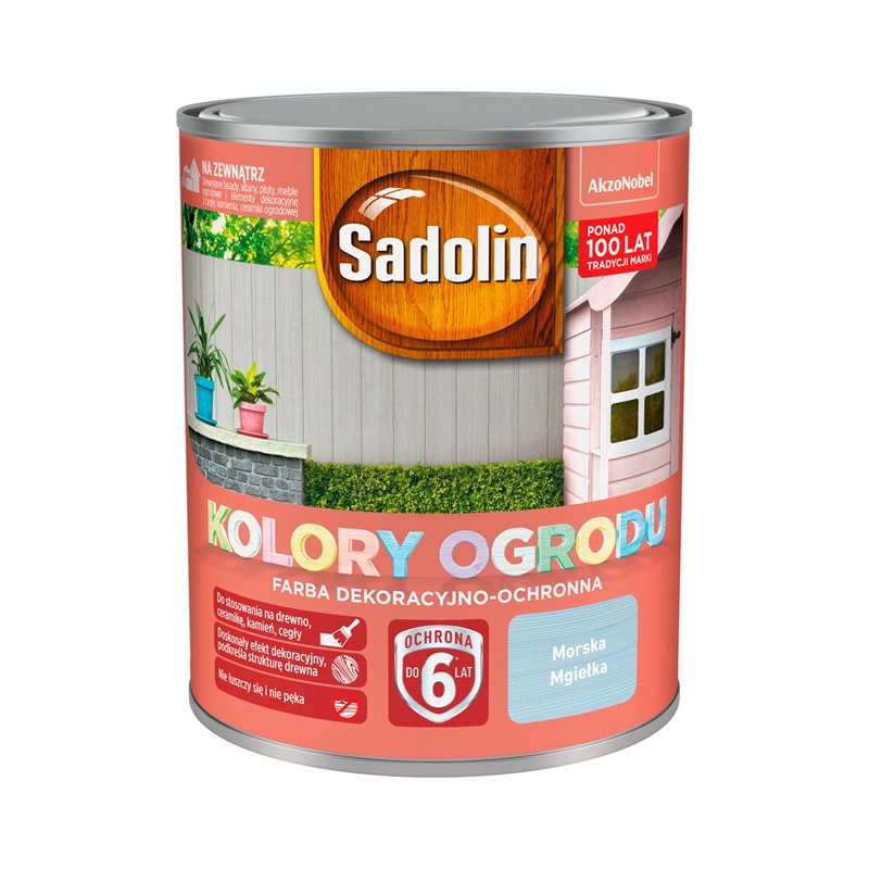 Farba dekoracyjno- ochronna do drewna SADOLIN KOLORY OGRODU Morska Mgiełka 0,7l