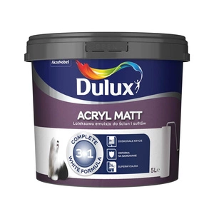 Farba do ścian i sufitów lateksowa Dulux ACRYL MATT biała mat 5L