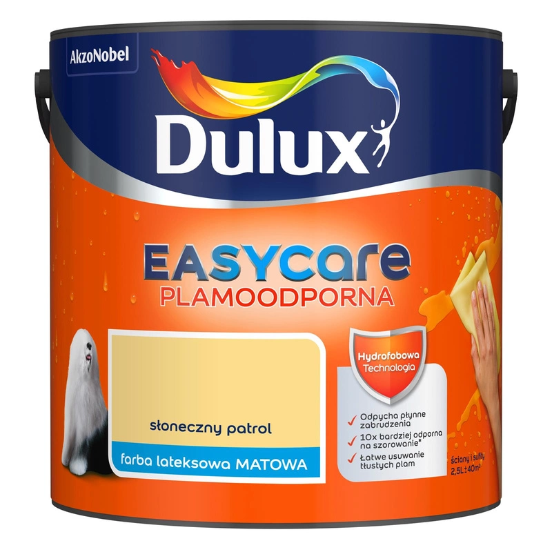 Farba do ścian i sufitów lateksowa Dulux EasyCare Słoneczny patrol mat 2,5L