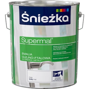 Farba do drewna i metalu olejno-ftalowa ŚNIEŻKA Supermal biały F100 mat 10l
