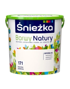 Farba do ścian i sufitów ŚNIEŻKA Barwy Natury mleczna bawełna 171 mat 2,5l