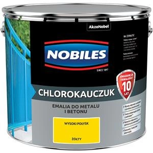 Farba do metalu i betonu NOBILES CHLOROKAUCZUK Żółty połysk 10l