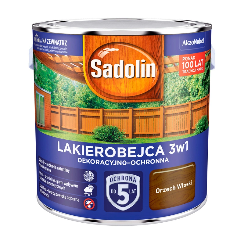 Lakierobejca do drewna SADOLIN LAKIEROBEJCA 3W1 Orzech Włoski 2,5l