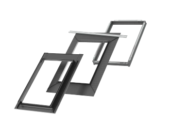 Kołnierz z BDX do okna dachowego Velux EDS CK02 2000 RAL 7043 55x78 do pokryć płaskich