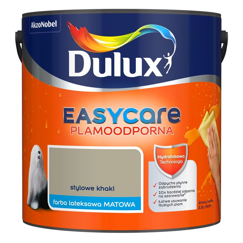 Farba do ścian i sufitów lateksowa Dulux EasyCare Stylowe Khaki mat 2,5L