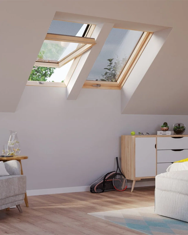 Okno dachowe ROOFLITE+ Solid Pine AAY M4A B900 drewniane 2-szybowe 78x98