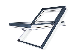 Okno dachowe Fakro FTU-V P50 AUMX RAL 7016 114x118 3-szybowe drewniano-poliuretanowe