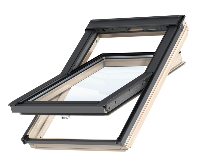 Okno dachowe Velux GLL FK08 1061B RAL 7043 66x140 3-szybowe drewniane