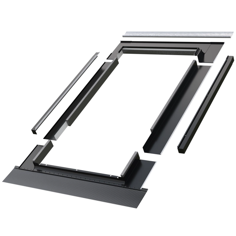 Kołnierz do okna dachowego Fakro EBV-PT RAL 9005 114x118 do blachy panelowej