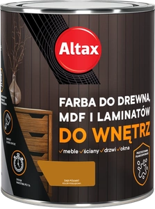 Farba do drewna,MDF i laminatów ALTAX do wnętrz dąb półmat 0,75l