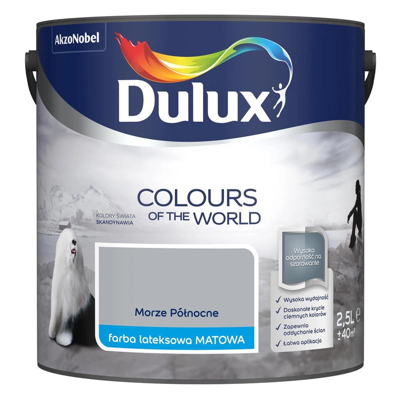 Farba do ścian i sufitów lateksowa Dulux Kolory Świata Morze Północne mat 2,5L