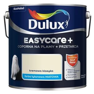 Farba do ścian i sufitów lateksowa Dulux EasyCare+ Plamy+Przetarcia Kremowa Klasyka mat 2,5L