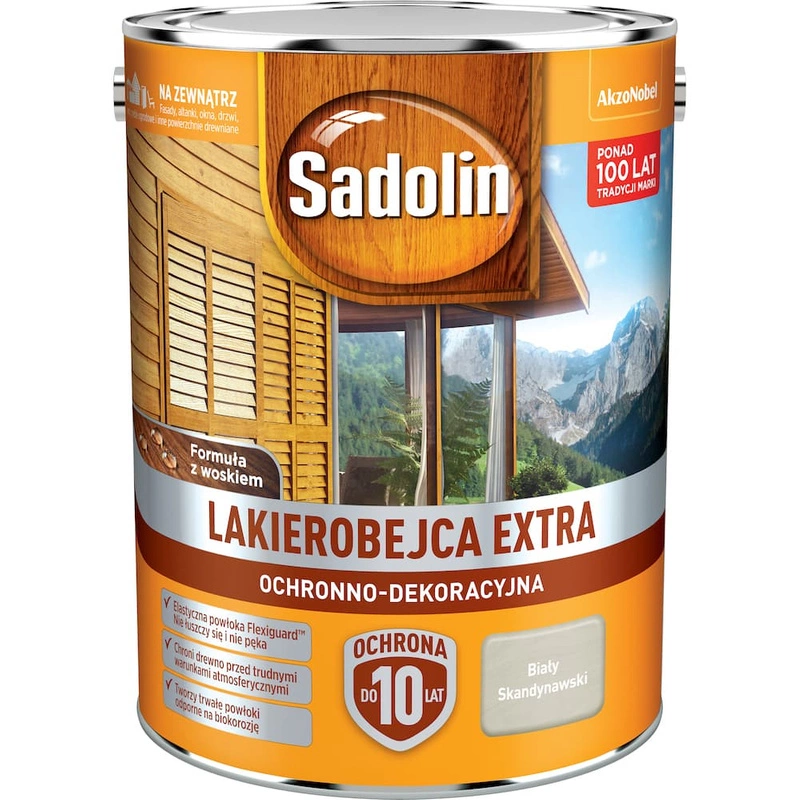 Lakierobejca do drewna SADOLIN EXTRA Biały Skandynawski 5l