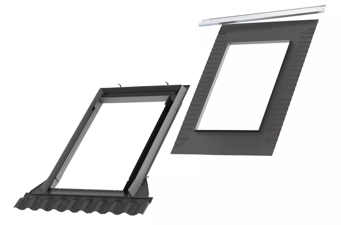 Kołnierz z BDX do okna dachowego Velux EDW MK06 2000 RAL 7043 78x118 do pokryć wysokoprofilowanych