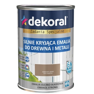 Farba ogólnego stosowania olejno-alkidowa DEKORAL SILNIE KRYJĄCA EMALIA DO DREWNA I METALU kawowy jasny 0,9l