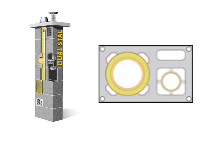 Komin ceramiczny SCHIEDEL Dual Stal z kolanem 