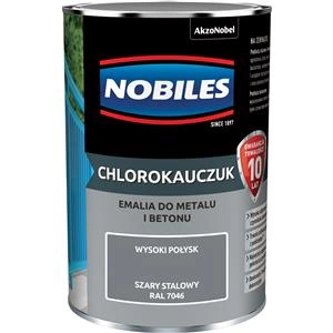 Farba do metalu i betonu NOBILES CHLOROKAUCZUK RAL 7046 połysk 0,9l