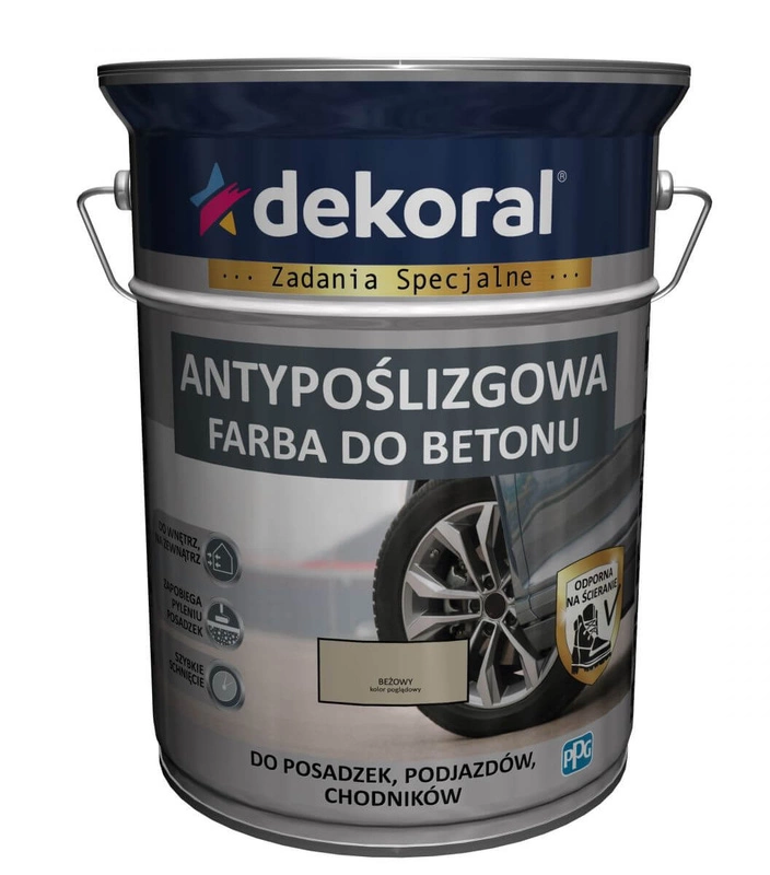 Farba do powierzchni betonowych DEKORAL ANTYPOŚLIZGOWA FARBA DO BETONU beżowy 0,75l