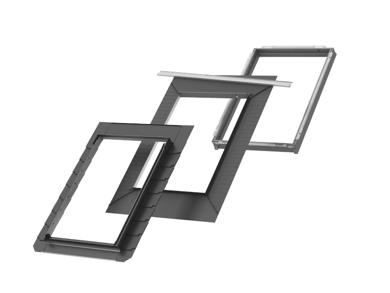 Kołnierz z BDX do balkonu dachowego Velux EDL PK19 2000 RAL 7043 94x252 do płaskich pokryć dachowych