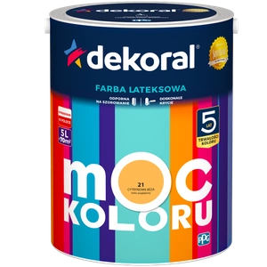 Farba do ścian i sufitów lateksowa DEKORAL MOC KOLORU Cytrynowa Beza nr 21 mat 5l