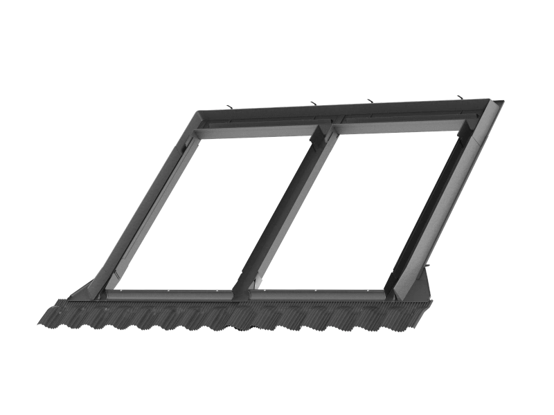 Kołnierz do okna dachowego Velux EKW MK10 2021M RAL 7043 78x160 kombi do pokryć wysokoprofilowanych