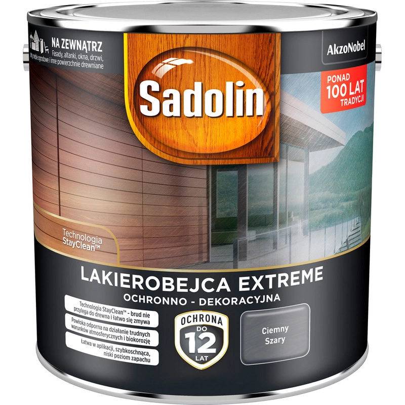 Lakierobejca ochronno- dekoracyjna SADOLIN EXTREME Ciemny Szary 2,5l