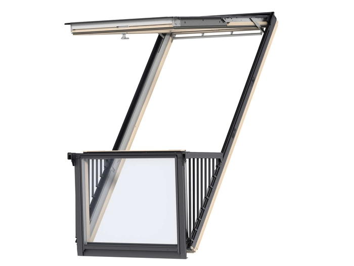 Balkon dachowy Velux GDL 3066 SK19 114x252 3-szybowy drewniany 