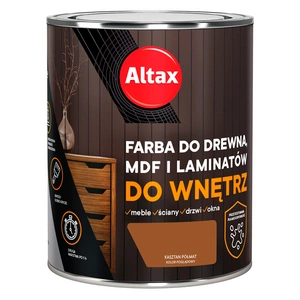 Farba do drewna,MDF i laminatów ALTAX do wnętrz kasztan półmat 0,75l