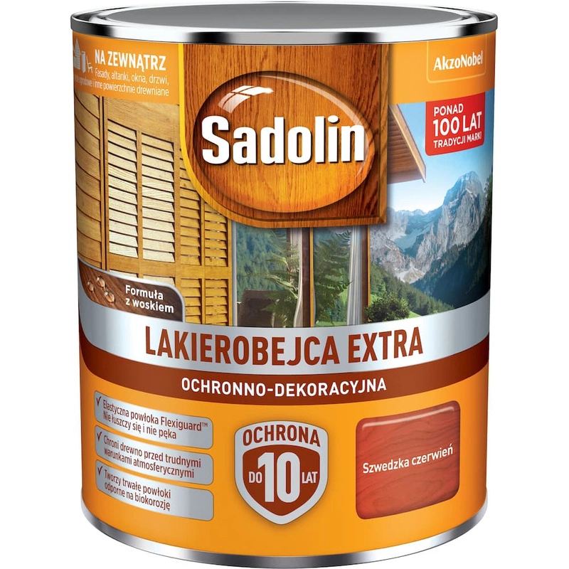 Lakierobejca do drewna SADOLIN EXTRA Szwedzka Czerwień 0,75l