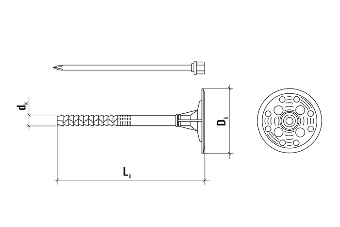 Kołek do mocowania izolacji trzpień metalowy z długą strefą rozpierania WKRĘT-MET LFMG 10x220mm - 100 szt.