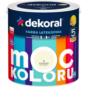 Farba do ścian i sufitów lateksowa DEKORAL MOC KOLORU Bita Śmietana nr 1 mat 2,5l