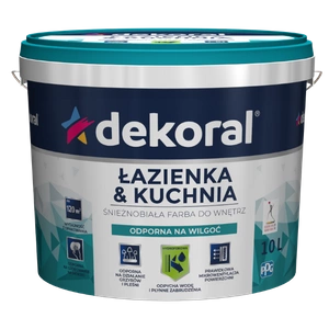 Faba do kuchni i łazienki lateksowa DEKORAL ŁAZIENKA & KUCHNIA Śnieżnobiała 10l