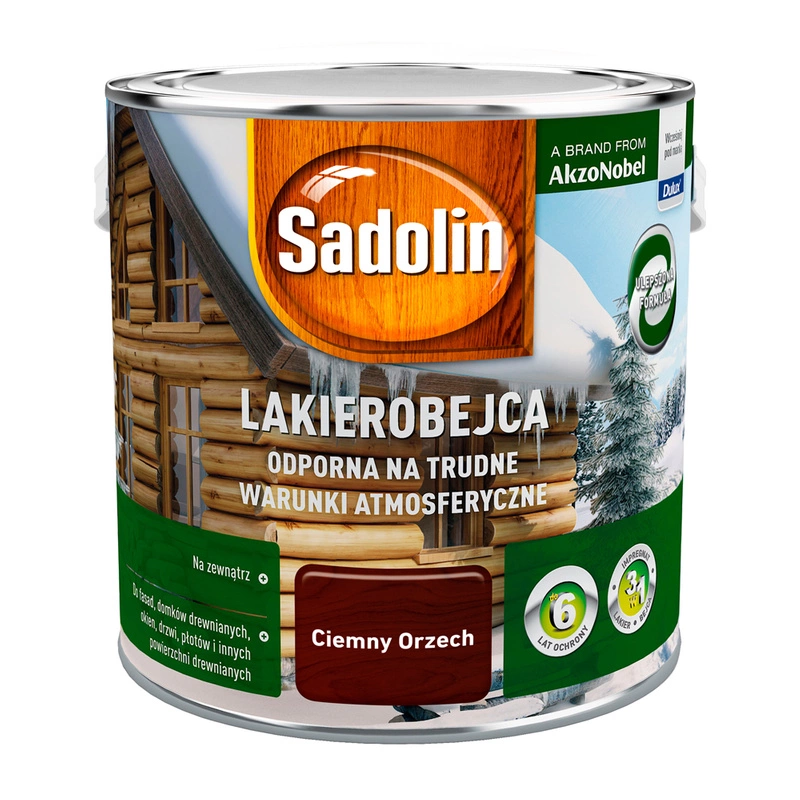 Lakierobejca do drewna SADOLIN Odporna na trudne warunki Ciemny Orzech 2,5l