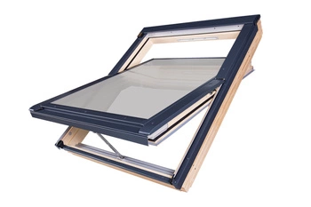 Okno dachowe Fakro FTP-V P50 APZX RAL 7016 114x140 3-szybowe drewniane