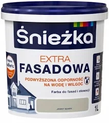 Farba do fasad i elewacji ŚNIEŻKA Extra Fasadowa szara jasna 1 l - wyprzedaż