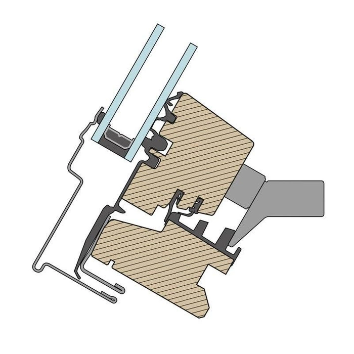 Okno dachowe ROOFLITE+ Slim VENT DVY M4A B900 drewniane 2-szybowe 78x98