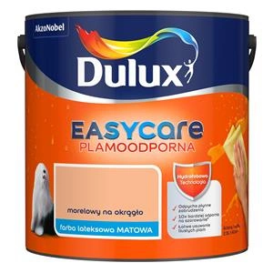 Farba do ścian i sufitów lateksowa Dulux EasyCare Morelowy na okragło mat 2,5L