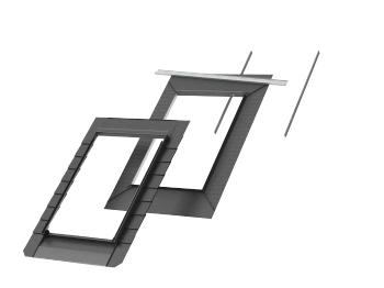 Kołnierz z BFX do okna dachowego Velux EDN CK06 1000 RAL 7043  55x118 obniżony montaż do płaskich pokryć dachowych