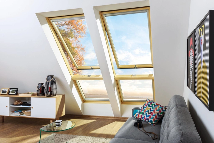 Okno dachowe Fakro FXP P5 RAL 7022 94x88 3-szybowe nieotwierane