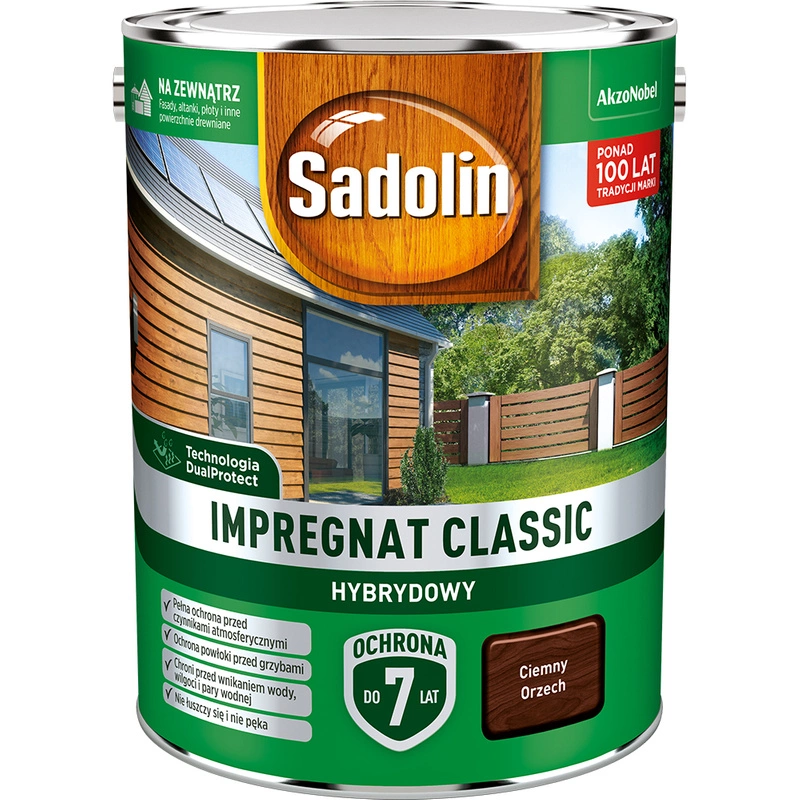 Impregnat do drewna SADOLIN Classic hybrydowy Ciemny Orzech 4,5l