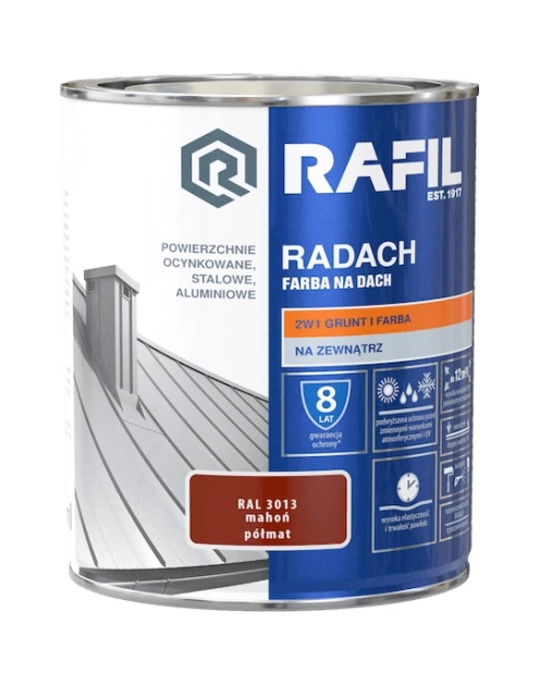 Farba na dach RAFIL Radach mahoń RAL 3013 0,75L - wyprzedaż