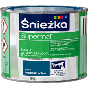 Farba do drewna i metalu olejno-ftalowa ŚNIEŻKA Supermal niebieski F525 połysk 0,2l