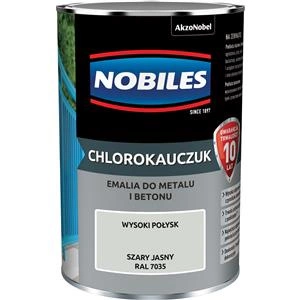 Farba do metalu i betonu NOBILES CHLOROKAUCZUK RAL 7035 połysk 0,9l