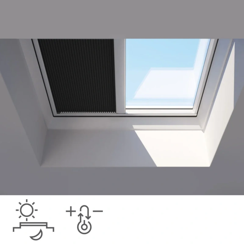 Roleta do okna do dachu płaskiego ROOFLITE+ FSA 1047 czarny 60x90 solarna