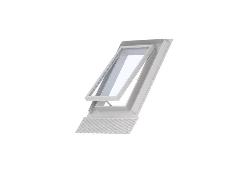 Wyłaz dachowy Velux VLT 024 1000 RAL 7043  90x48 szyba zespolona drewniany